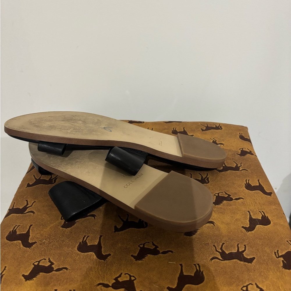 Cole Haan Black Double Strap Slides - Picture 2 of 2